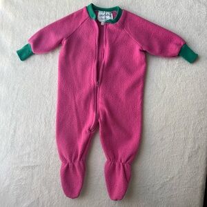 Lanz Of Salzburg Vintage Style Green Kids Footie Pajamas